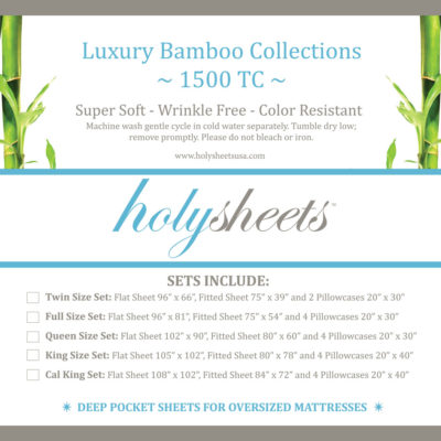 holysheets luxury bamboo 1500 collection